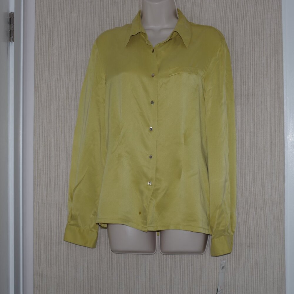 Dana B.  and Karen Silk   Mustard  Long Sleeve Button Shirt Size:6